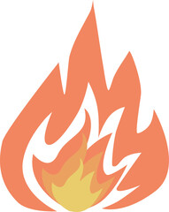 Fire flame vector illustration. Bonfire icon