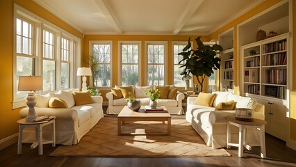 Fototapeta premium Sunny Yellow Living Room
