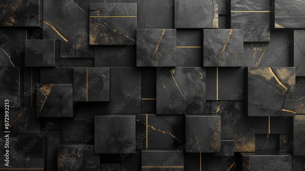 Poster design a black or dark gray 3d geometric shape texture background. generate an ai file.