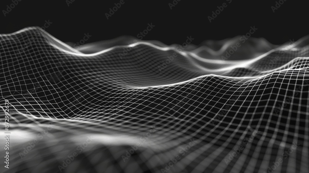Poster waving network shape animation. computer generated seamless loop animation.