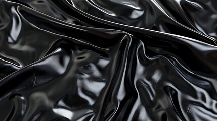Black Satin Fabric with Smooth and Luxurious Texture
