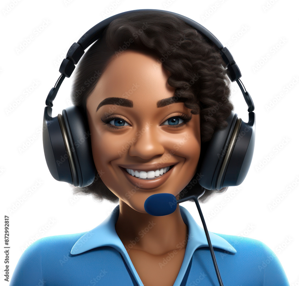 Wall mural png headphones portrait headset smiling.