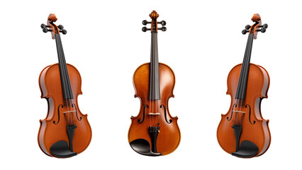 Fototapeta premium Violin instrument cutout. Violin instrument front and side view
