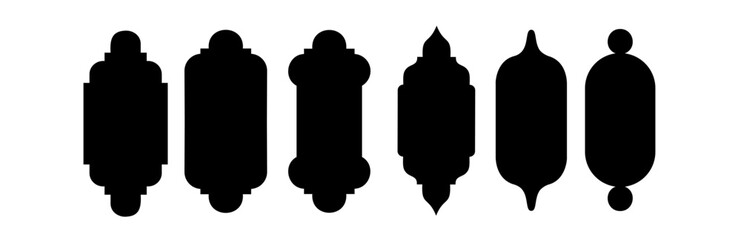 Ramadan kareem Islamic arabesque silhouette  vector frames window door