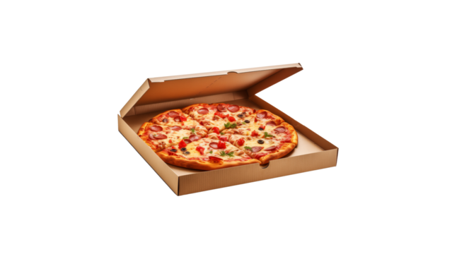 Pizza in box cutout