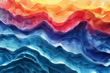 Obraz premium Colorful abstract wavy paper layers