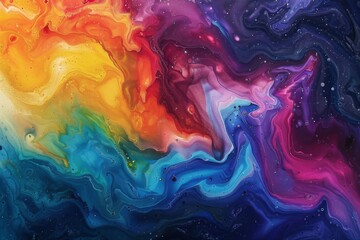 Fototapeta premium Abstract Colorful Flowing Paint Art