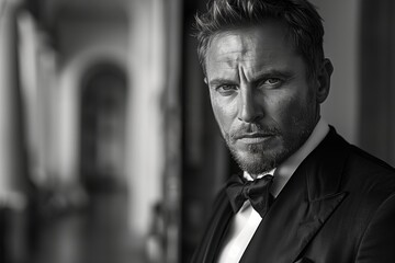 Man In Black Tie At A Formal Event