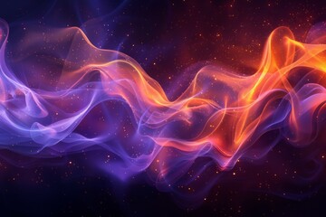 Abstract Glowing Wavy Light Art