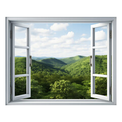Window View of Green Hills and Sky © Bismillah
