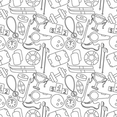 Seamless sport pattern. Background with sports icons