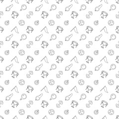 Seamless sport pattern. Background with sports icons