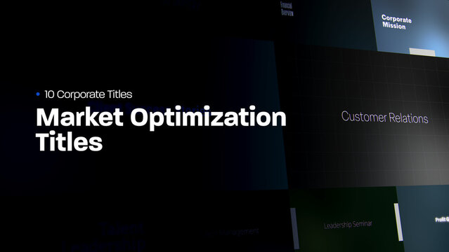 Market Optimization Titles | 10 Motion Titles with Control Panels