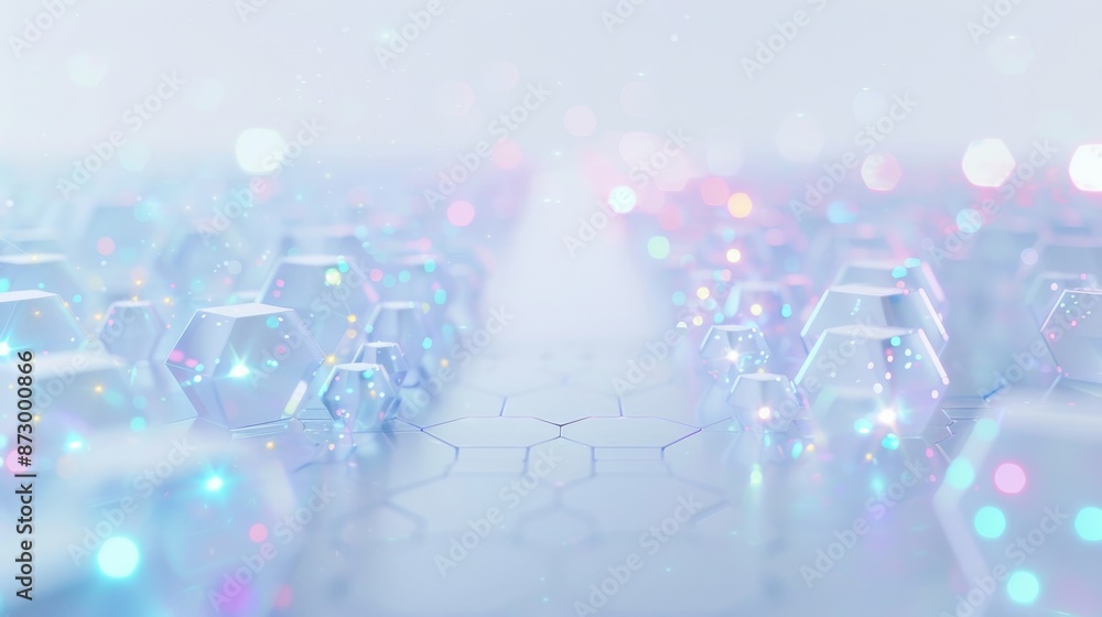 Poster futuristic hexagonal pattern with glowing lights, abstract background. technology and innovation con