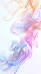 Fototapeta premium Abstract colorful smoke waves on white background.