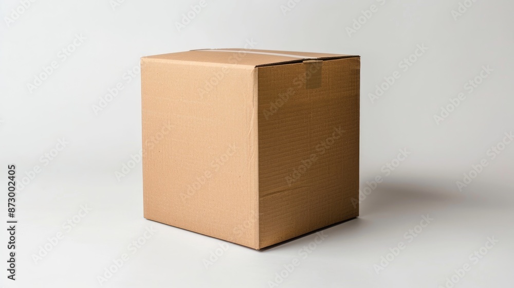 Poster isolated white background with clipping path space for text on cardboard shipping box