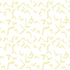 Seamless abstract textured pattern. Texture in yellow, white. Digital brush strokes background. Dots, lines, circles. Design for textile fabrics, wrapping paper, background, wallpaper, cover.
