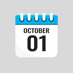 Icon page calendar day - 1 October