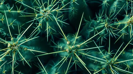 Fototapeta premium Close-up of cactus spines in a cluster