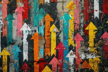 Fototapeta premium Colorful Arrow Graffiti Mural
