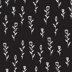 Hand Drawn Floral Stems Pattern