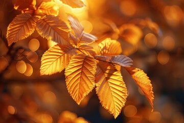 Golden Autumn Leaves with Sunlight,

autumn