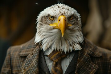 Fototapeta premium Eagle in Suit Portrait