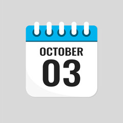 Icon page calendar day - 3 October