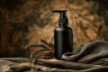 Matte Black Bottle with Natural Background