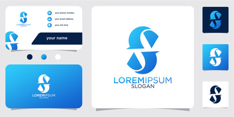 collection of initials letter s abstract monogram with gradient colors logo design business card template