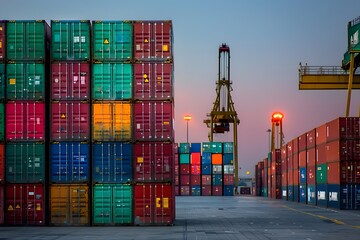 Cargo Containers at a Shipping Port