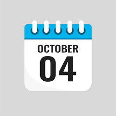 Icon page calendar day - 4 October