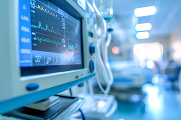 Close-up of Hospital device with monitor Monitoring