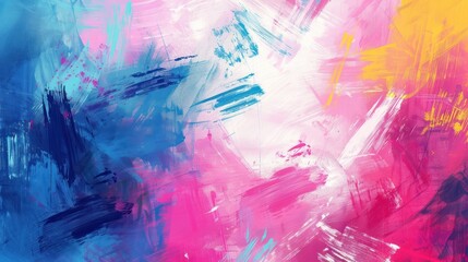 Abstract colorful style with impressionist paint strokes background. AI generated