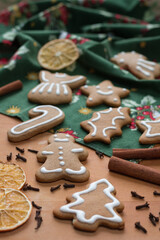 Gingerbread, Christmas cookies and cinnamon.