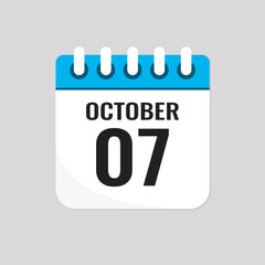 Icon page calendar day - 7 October