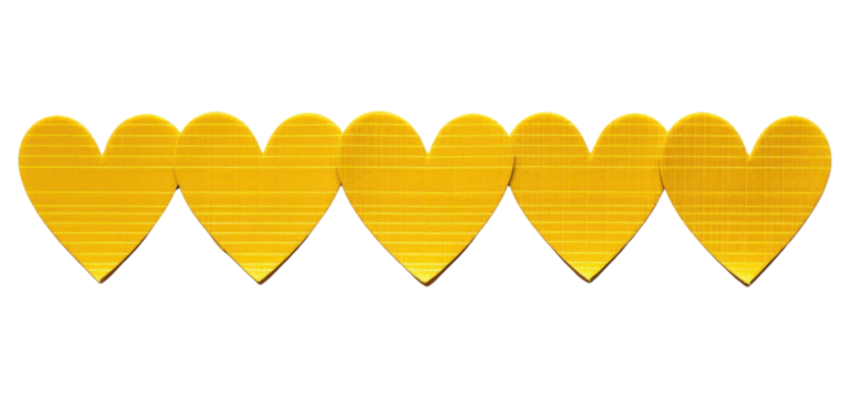 PNG Yellow heart grids adhesive strip white background repetition pattern.
