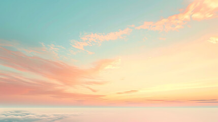 Obraz premium Serene Sunrise: Abstract Sky with Soft Pastel Colors