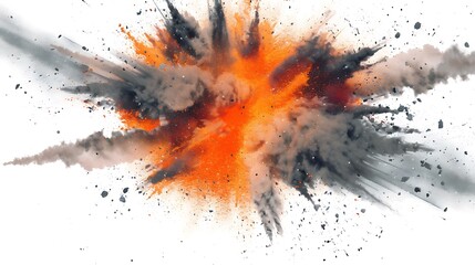 Dramatic Explosion with Smoke and Debris