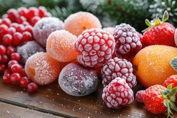 frozen fruits on the kitchen professional advertising food photography
