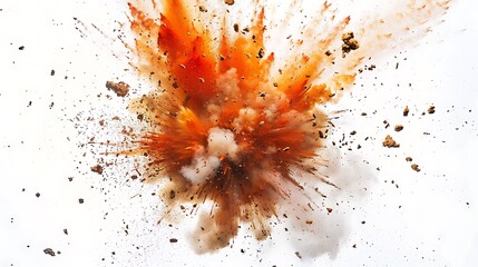 Powerful Explosion with Smoke and Debris