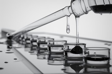 Dropper Filling Cups with Liquid