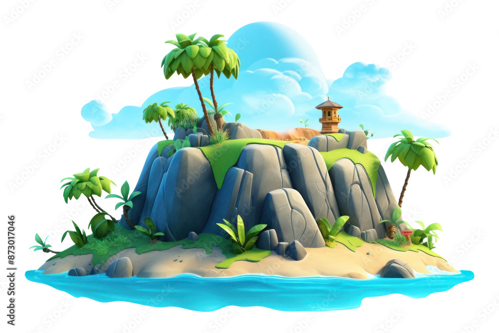 Wall mural png island outdoors cartoon nature.