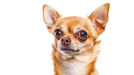 Cheerful Chihuahua: Cute Playful Expression on White Background