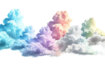 The sky is filled with a variety of colorful clouds, creating a vibrant