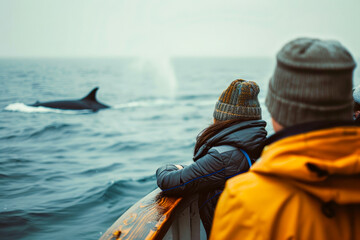 Experience whale watching in cold waters, capturing marine wildlife snapshots in their habitat