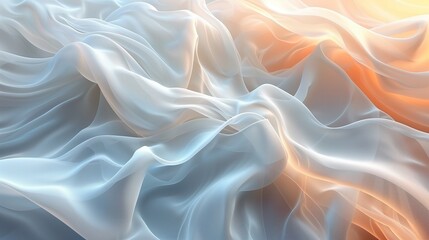 Fototapeta premium White Sheer Fabric Draped in Soft Light