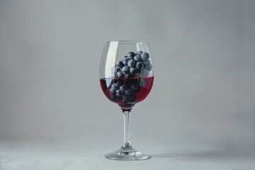 An abundance of blackberries in a cup of red wine