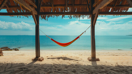 Pristine Tropical Beach with Crystal Clear Water, Lush Greenery, Tall Palms, and Idyllic Island Paradise for the Perfect Exotic Vacation Getaway