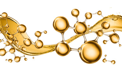 Golden molecules with biological and chemical concept
